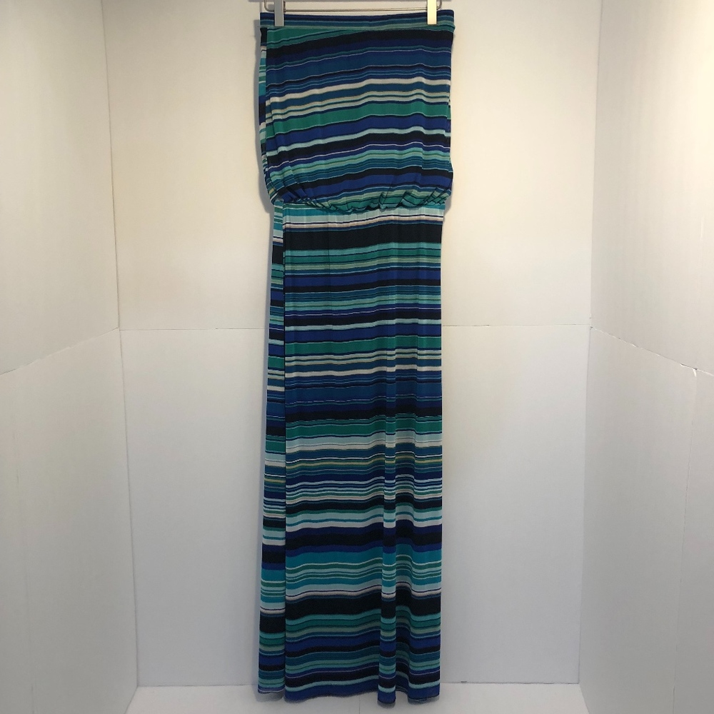 Cythia Rowly strapless striped maxi dress